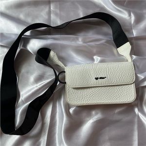 Authentic Off-White Wrinkled Flap Crossbody Bag